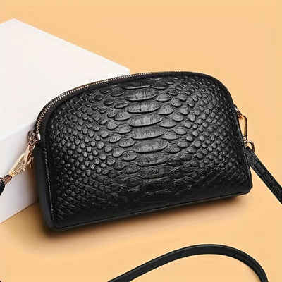 Cora | Belle mini geantă crossbody din piele ecologică cu model crocodil