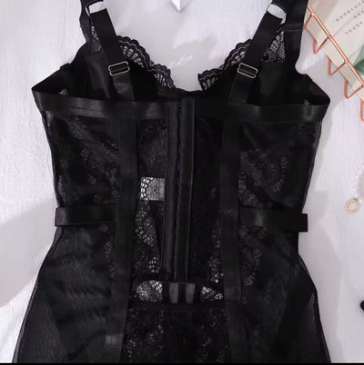 Alessandra™ | Rochie de Noapte Satinată Neagră Mirage