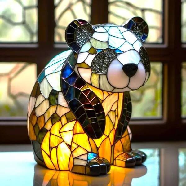 Pandaou | Lampa panda Magisk din sticlă colorată