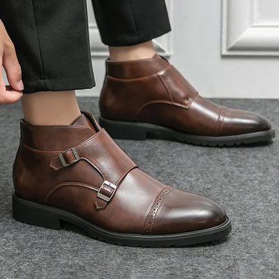 Parker | Pantofi din piele sintetică cu curea dublă monk strap