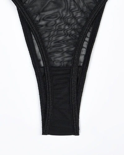 Eline™ | Set de Lenjerie din Mesh Transparent 4 Piese cu Sutien & Funda